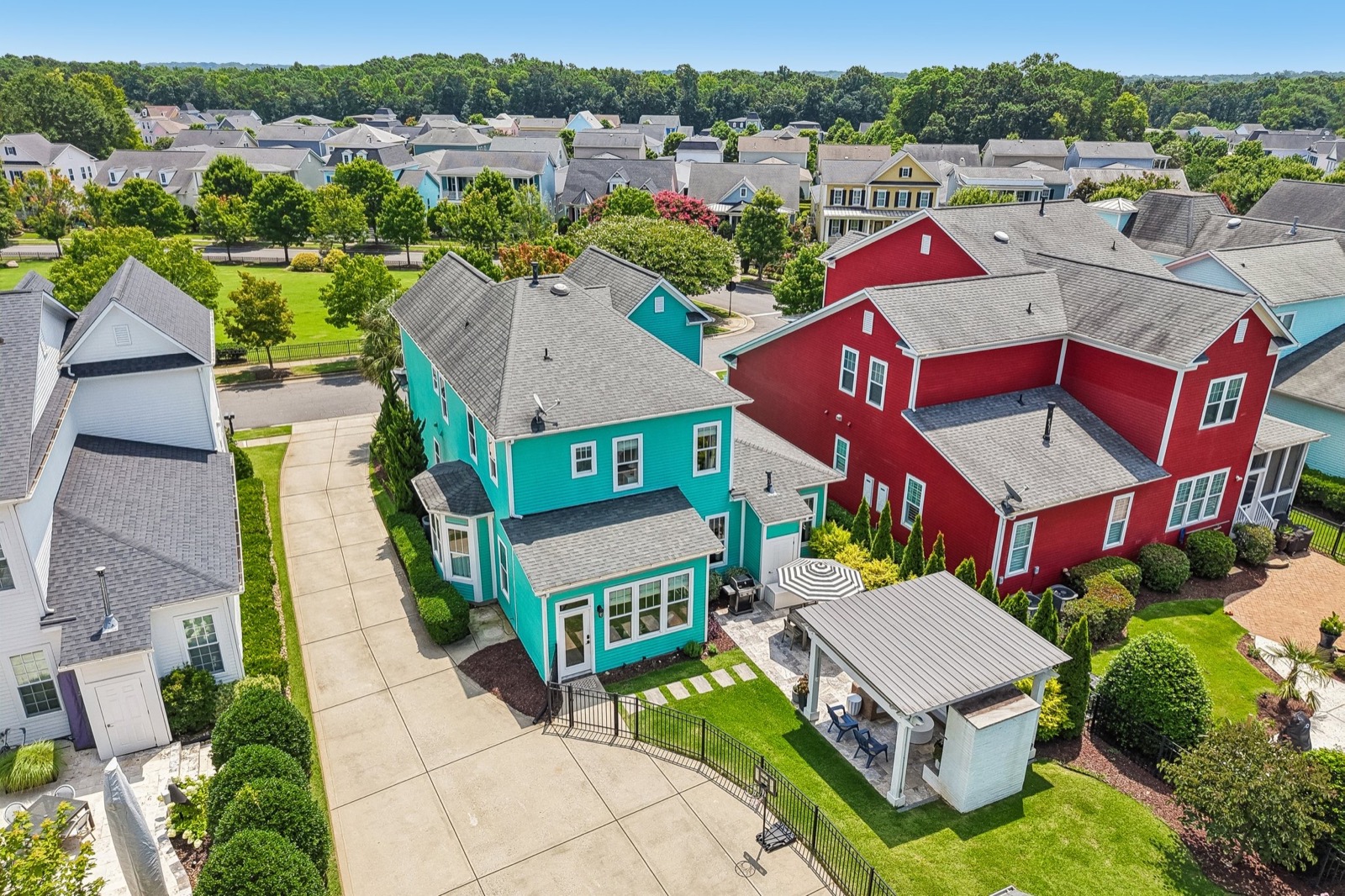 Aerial view of 9632 Cotton Stand Road in the Ardrey community, Ballantyne