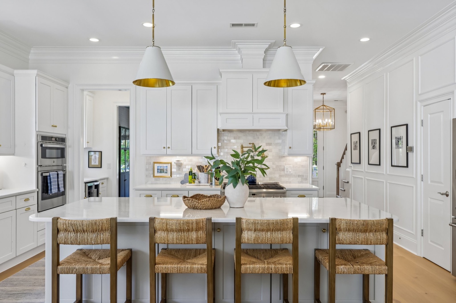 Oversized kitchen island with seating