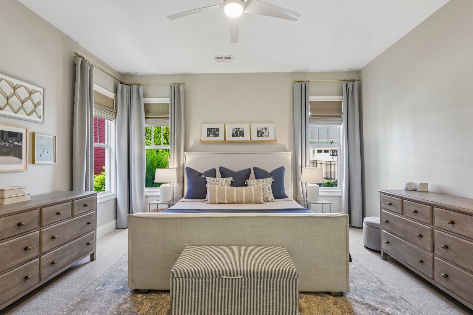Generously sized bedroom with designer finishes